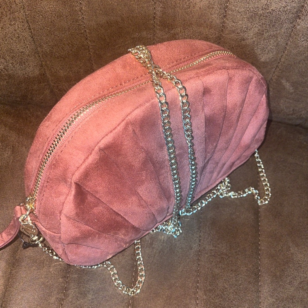 EUC Pink Shell Purse Cross-body w/ gold chain